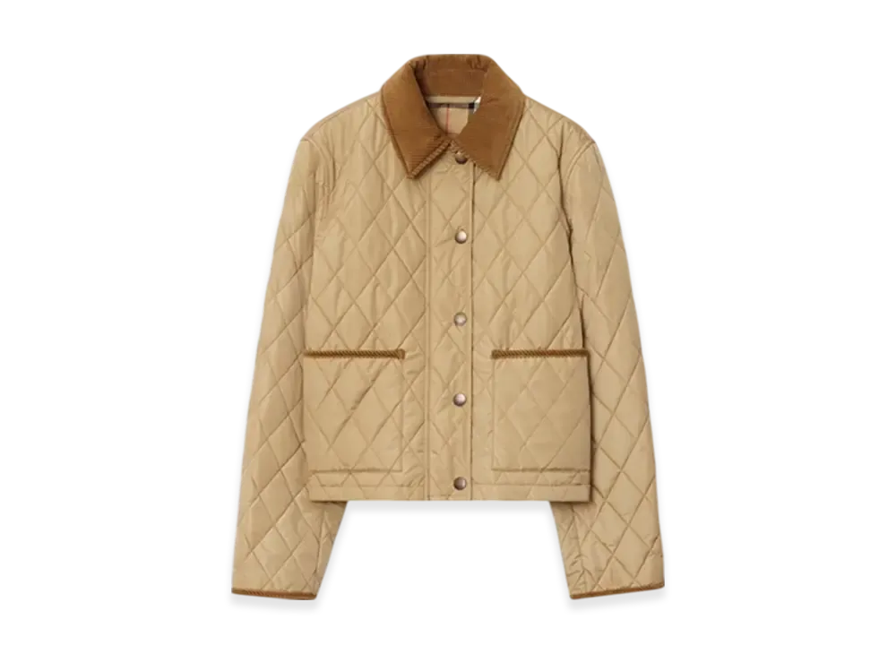 Burberry Cropped Quilting Nylon Jacket "Flax/Sand"