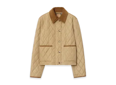 Burberry Cropped Quilting Nylon Jacket "Flax/Sand"