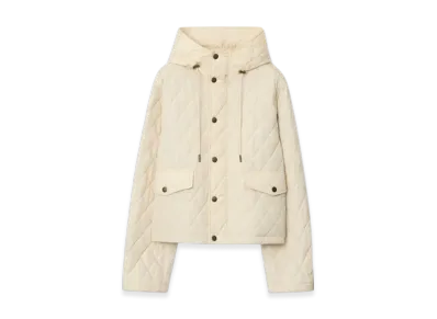 Burberry Cropped Quilting Nylon Hooded Jacket "Nutmeg"