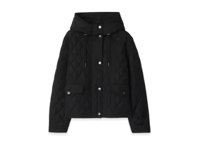 Burberry Cropped Quilting Nylon Hooded Jacket "Black"