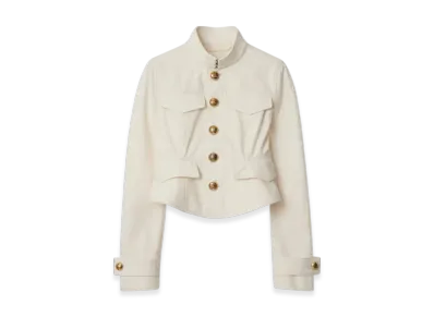 Burberry Cropped Cotton Jacket "Off White"