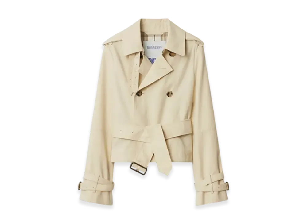 Burberry Cropped Cotton Blend Trench Jacket "Alpine"