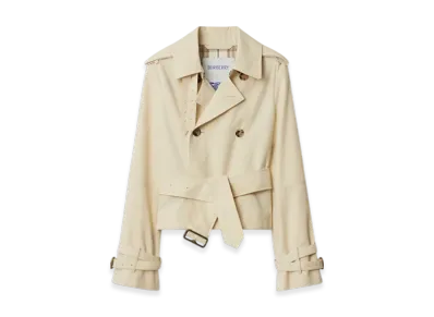 Burberry Cropped Cotton Blend Trench Jacket "Alpine"