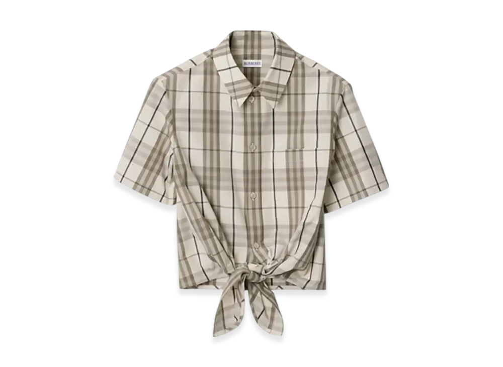 Burberry Cropped Check Cotton Shirt "Cotton"
