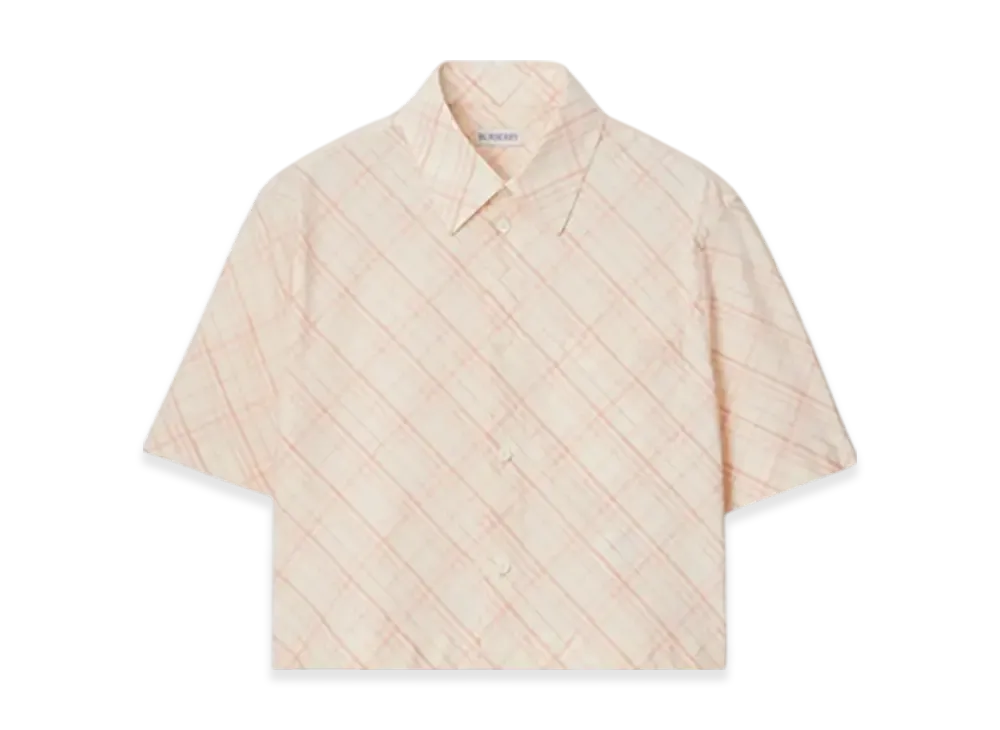 Burberry Cropped Check Cotton Shirt "Dusky Rose"