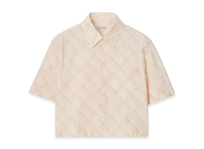 Burberry Cropped Check Cotton Shirt "Dusky Rose"