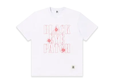 BlackEyePatch Gunshot Stencil Logo Tee "White"