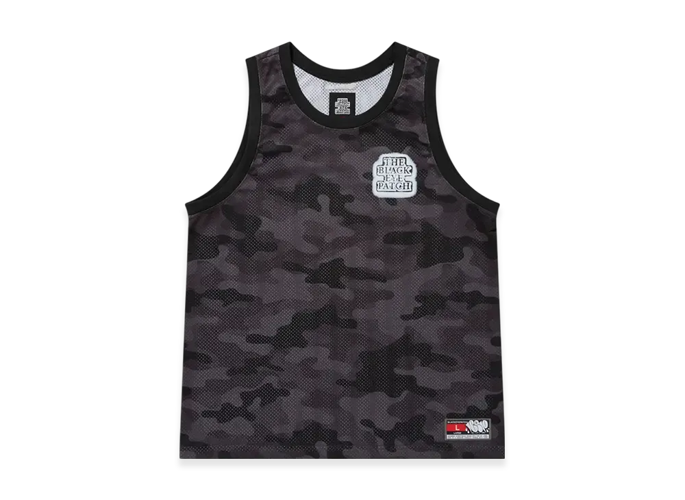BlackEyePatch Sprayed OG Label Mesh Tank Top "Black Camo"