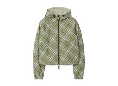 Burberry Cropped Reversible Check Jacket "Skylark"