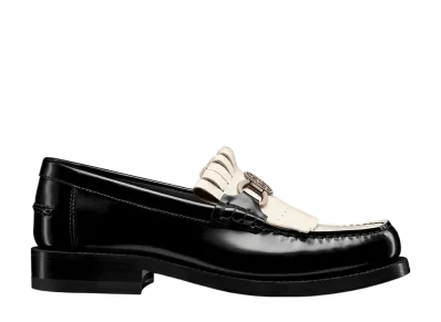 Dior Women's Emblem Loafer Brushed Calfskin "Black/White"