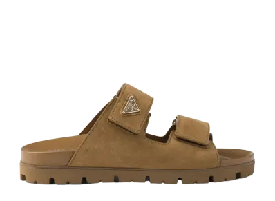 PRADA Suede Band Sandals "Brown"