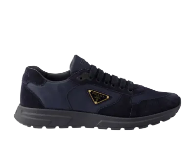 PRADA Prax 2.0 Re-Nylon and Suede Sneakers "Navy"