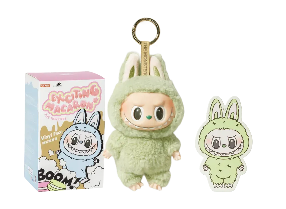 POP MART THE MONSTERS (LABUBU) Exciting Macaron Plush Series GREEN GRAPE