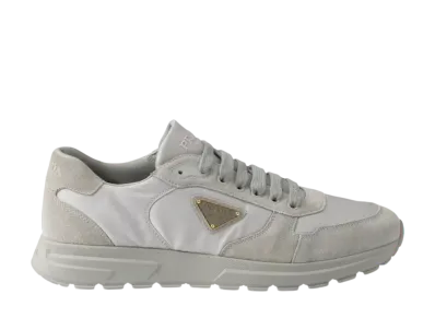 PRADA Prax 2.0 Re-Nylon And Suede Sneakers "Cloudy Gray"