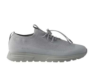 PRADA Prax Stretch Knit Sneakers "Cloudy Gray"