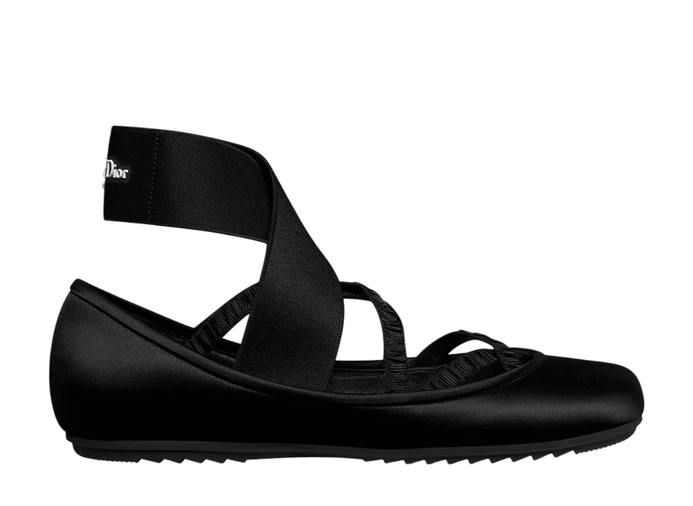 Dior Women's Shade Ballerina Satin & Elastic Straps "Black"