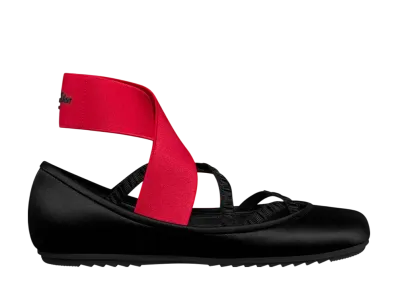 Dior Women's Shade Ballerina Satin & Elastic Straps "Black/Red"