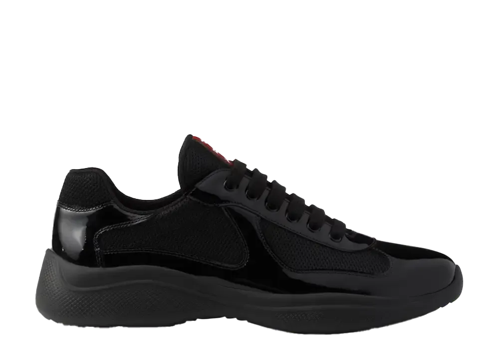 PRADA Patent Leather and Technical Fabric Prada America's Cup Sneakers "ブラック"