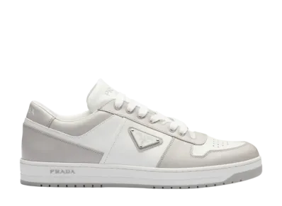 PRADA Downtown Leather Sneakers "White/Crystal"