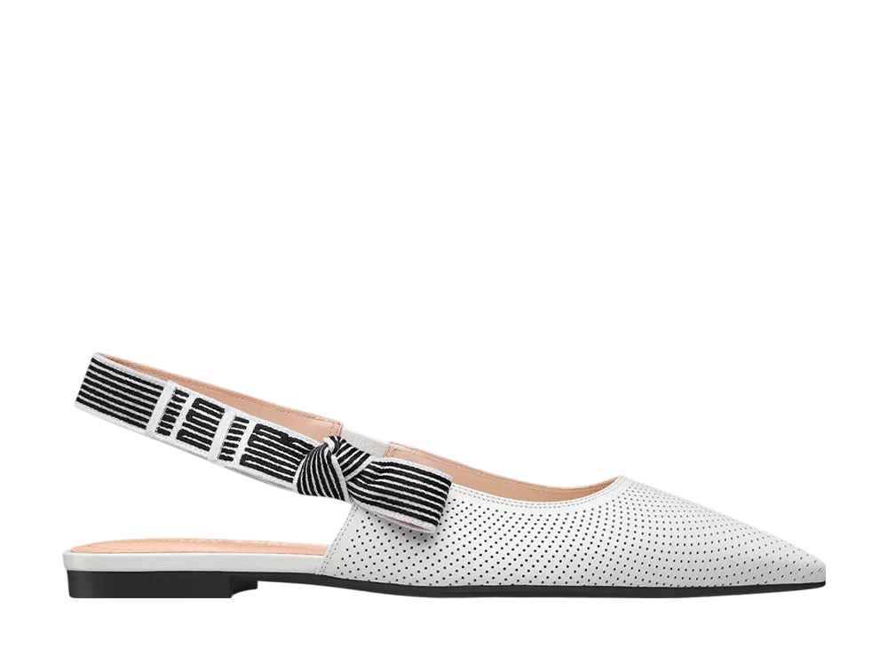 ディオール ウィメンズ トゥジュール スリングバックフラット パンチング ラムスキン "ホワイト"