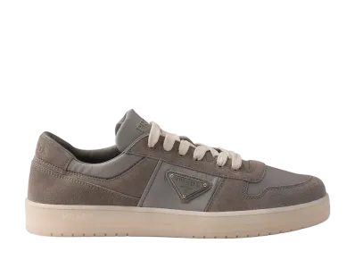 PRADA Downtown Re-Nylon and Suede Sneakers "Steel Gray"