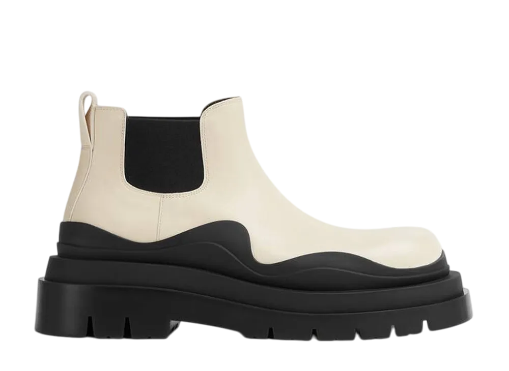 ボッテガヴェネタ ウィメンズ タイヤ アンクル チェルシーブーツ "シーソルト/ブラック"