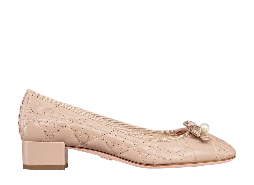 ディオール ウィメンズ バレエパンプス カナージュ キルティング カーフスキン "ヌード"