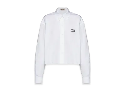 MIU MIU Women's Cropped Poplin Shirt "White"