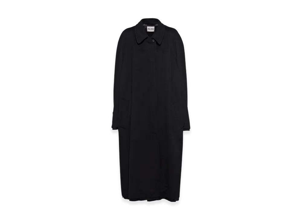 MIU MIU Women's Single Breasted Velour Coat "Black"