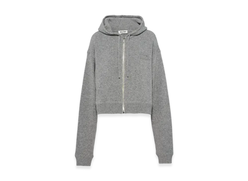 MIU MIU Women's Wool Cashmere Hoodie "Grey"