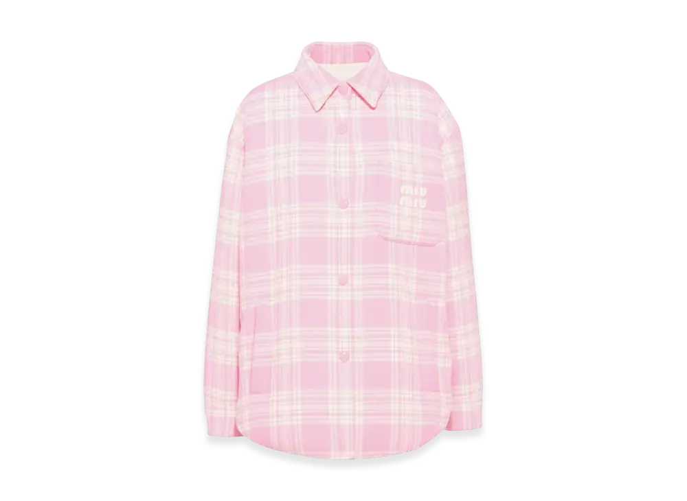 MIU MIU Women's Plaid Down Jacket "Pink"