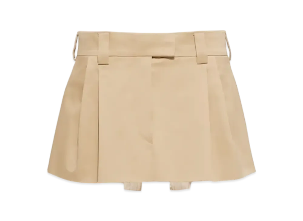 MIU MIU Women's Embroidered Logo Chino Mini Skirt "Cord"