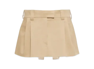 MIU MIU Women's Embroidered Logo Chino Mini Skirt "Cord"