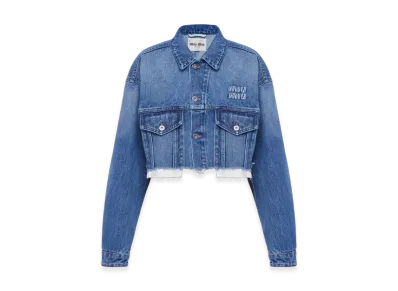 MIU MIU Women's Denim Blouson Jacket "Blue"
