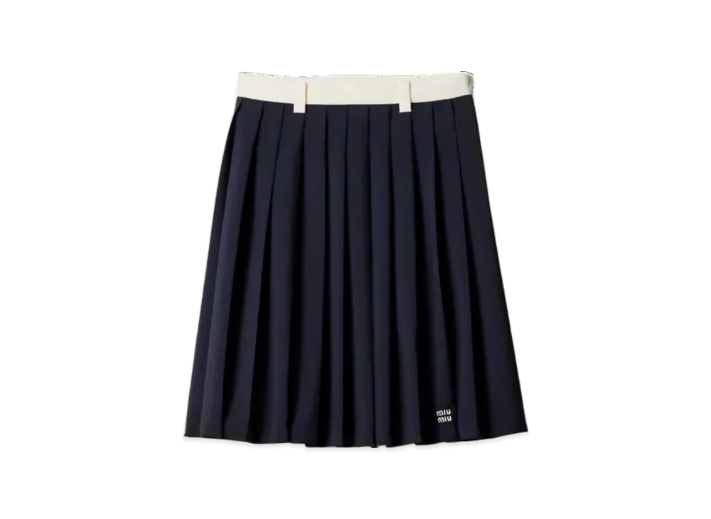 MIU MIU Women's Kid Mohair Skirt "Navy"