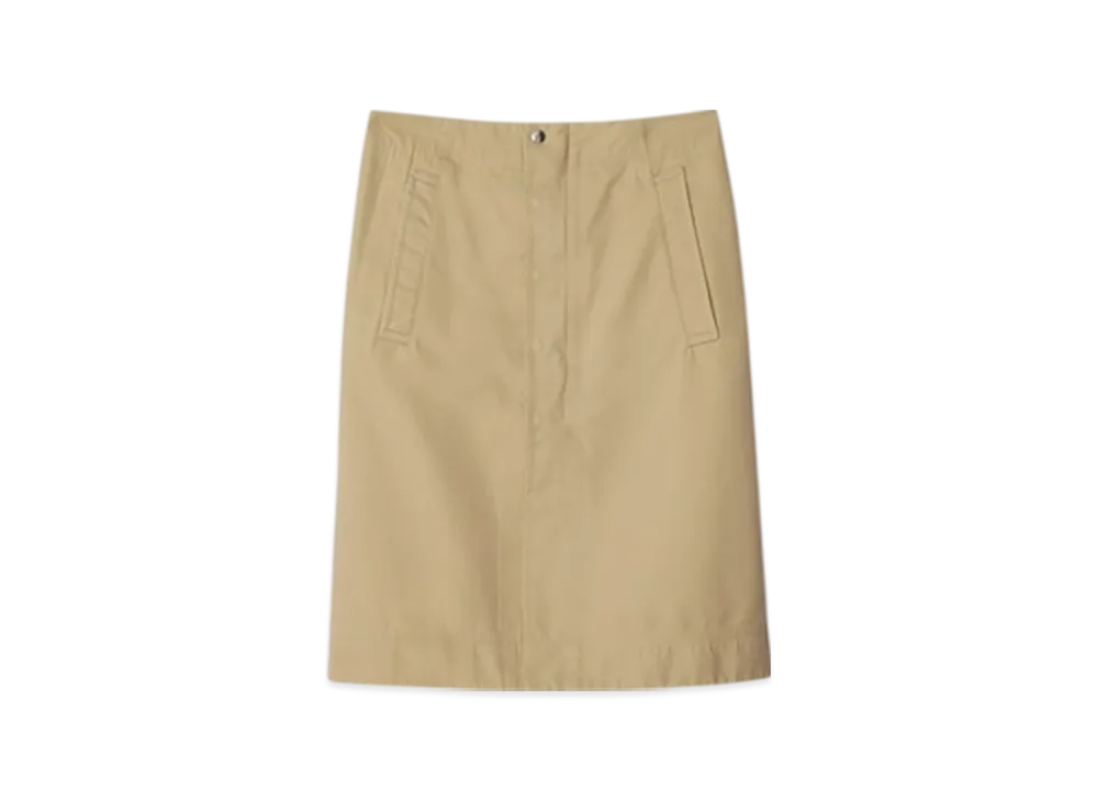 Burberry Cotton Midi Skirt "Beige"