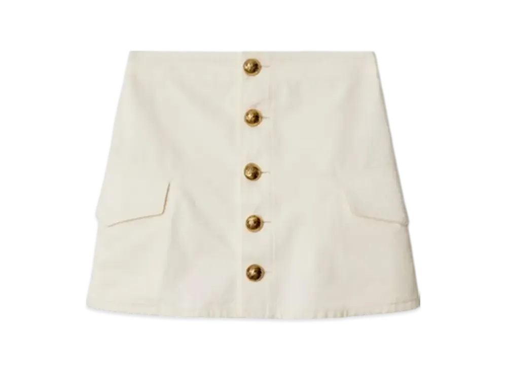 Burberry Cotton Mini Skirt "Off White"
