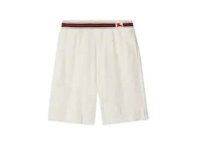 Burberry Cotton Blend Shorts "Chalk"