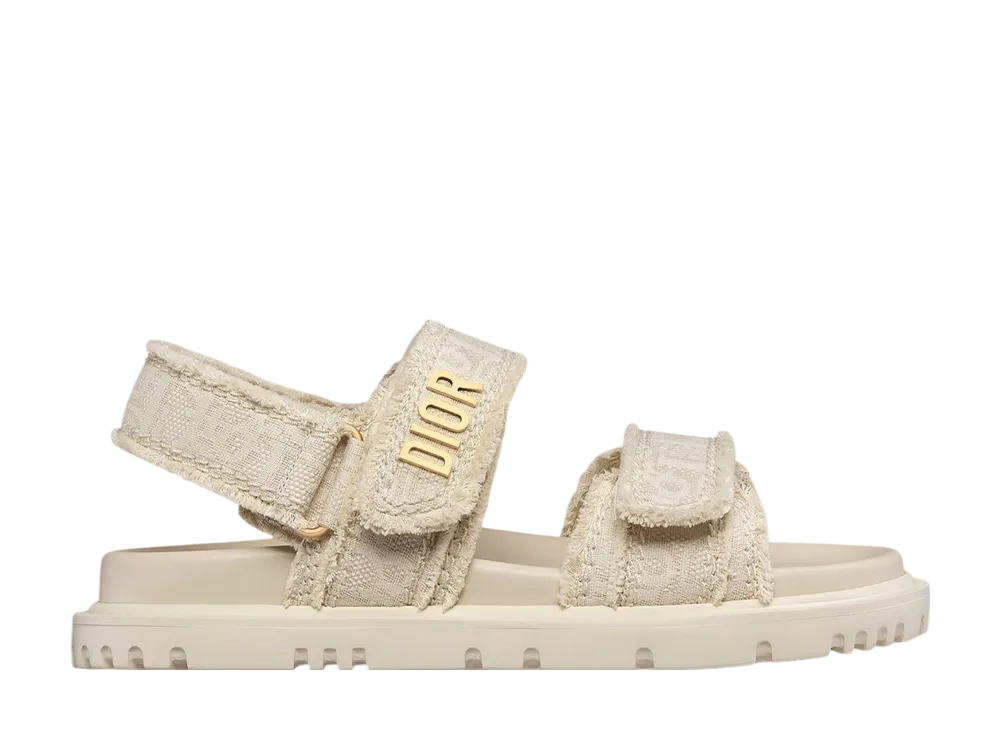 Dior Women's Dioract Sandal Dior Oblique Embroidered Fringe
