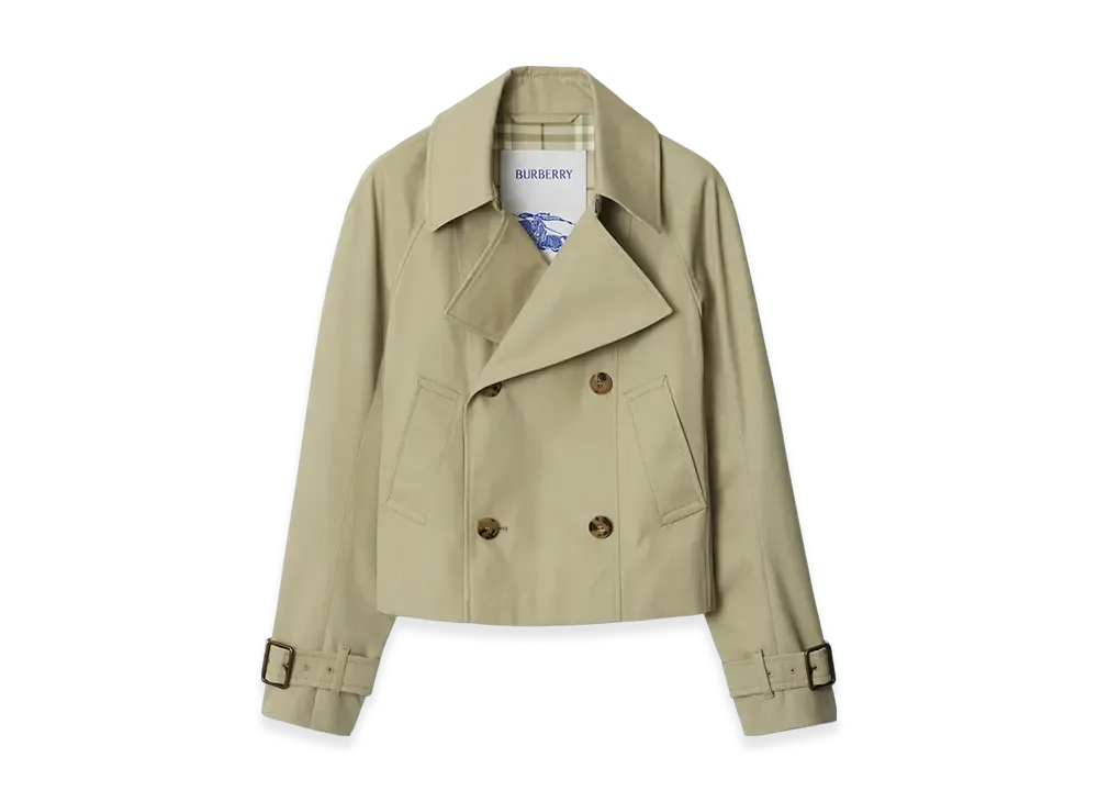 Burberry Cotton Blend Trench Jacket "Skylark"