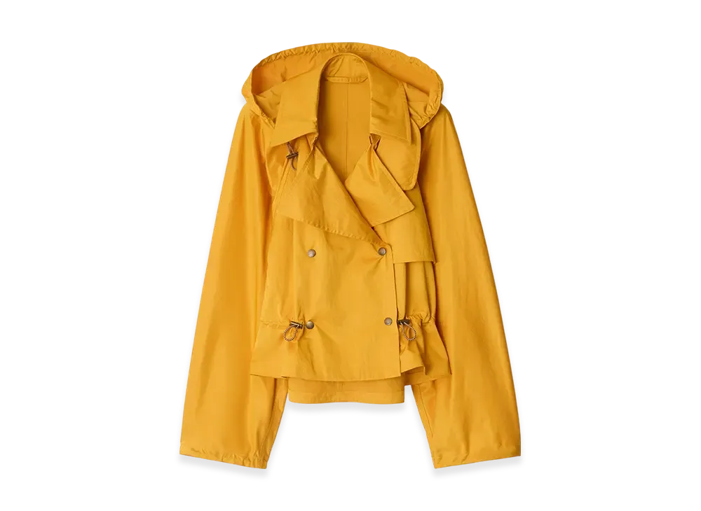 Burberry Satin Hooded Trench Jacket "Pear"