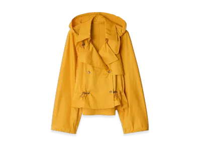 Burberry Satin Hooded Trench Jacket "Pear"