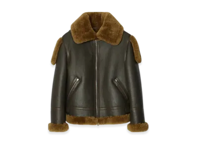 Burberry Shearling Aviator Jacket "Otter"