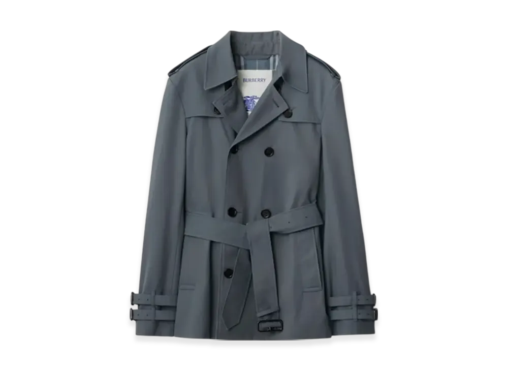 Burberry Short Gabardine Trench Coat "Magnet"