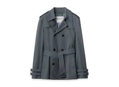 Burberry Short Gabardine Trench Coat "Magnet"