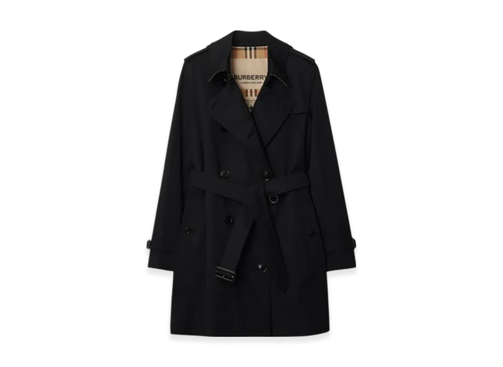 Burberry Short Kensington Heritage Trench Coat "Black"
