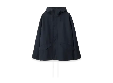 Burberry Short Bonded Gabardine Parka "Navy"