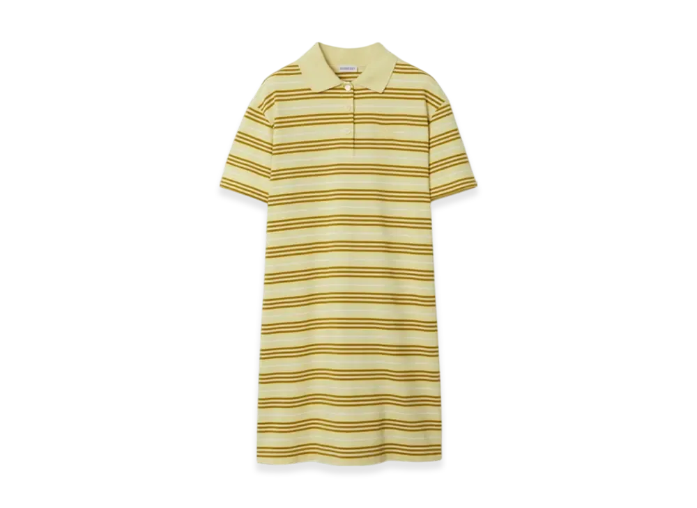 Burberry Stripe Cotton Polo Shirt Dress "Alabaster"