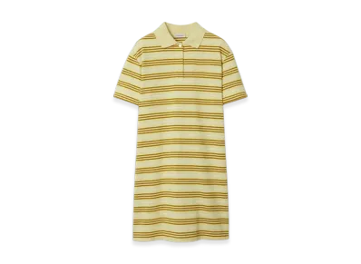 Burberry Stripe Cotton Polo Shirt Dress "Alabaster"