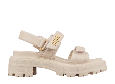 Dior Women's Dioract Platform Sandal Lambskin "Light Biscuit Beige"